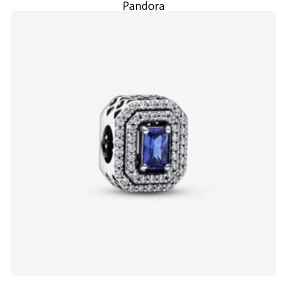 Pandora Jewelry - Pandora Blue Sparkling Leveled Rectangular Charm